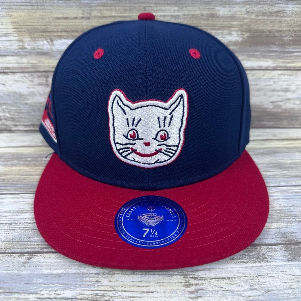 Kansas City Katz Baseball Club Fitted Hat Mens 7 1/4 Navy Ban Johnson 60s NEW